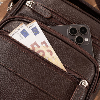 Saszetka męska na ramię skórzana elegancka do pracy praktyczna