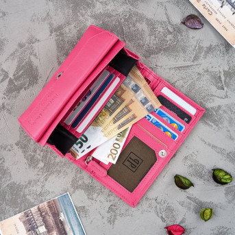 Portfel damski skórzany z kwiatowym wzorem etui na klucze zestaw prezentowy Paolo Peruzzi