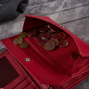 Portfel damski skórzany z kwiatowym wzorem etui na klucze zestaw prezentowy Paolo Peruzzi