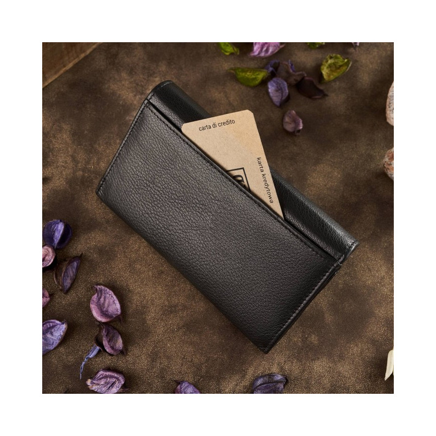 Portfel damski skórzany z kwiatowym wzorem etui na klucze zestaw prezentowy Paolo Peruzzi