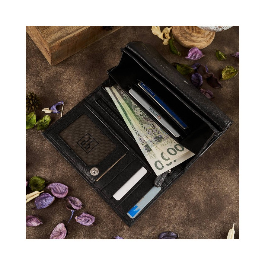 Portfel damski skórzany z kwiatowym wzorem etui na klucze zestaw prezentowy Paolo Peruzzi