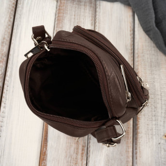 Saszetka męska na ramię skórzana pojemna brązowa Paolo Peruzzi