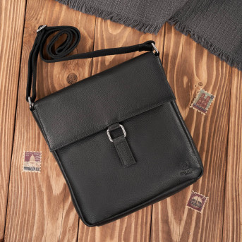 Listonoszka damska skórzana mała torebka damska czarna