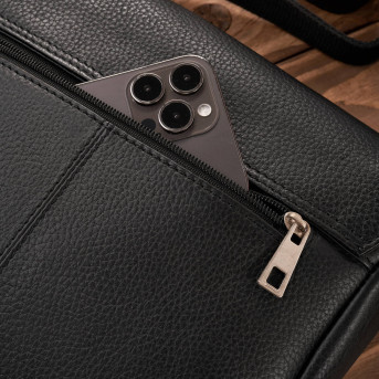 Listonoszka damska skórzana mała torebka damska czarna