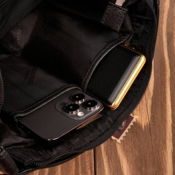 Listonoszka damska skórzana mała torebka damska czarna