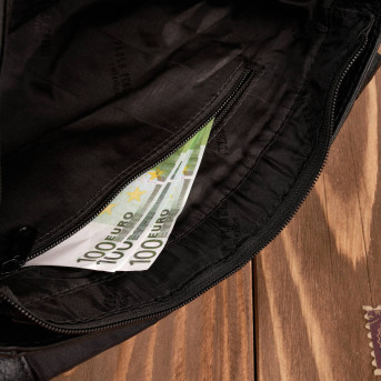 Listonoszka damska skórzana mała torebka damska czarna