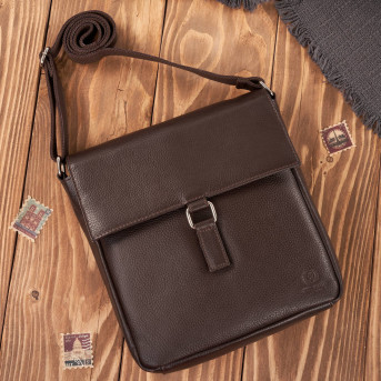 Listonoszka damska skórzana mała torebka damska brązowa