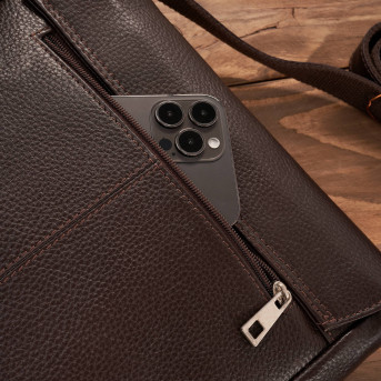 Listonoszka damska skórzana mała torebka damska brązowa