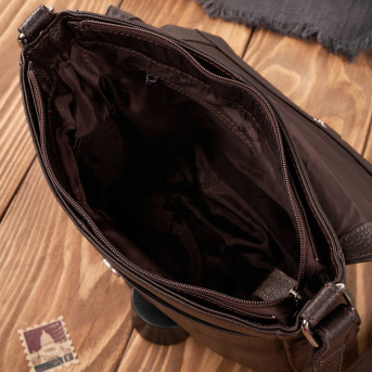 Listonoszka damska skórzana mała torebka damska brązowa