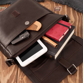 Listonoszka damska skórzana mała torebka damska brązowa