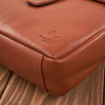 Listonoszka damska skórzana mała torebka damska koniakowa