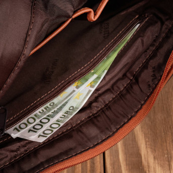 Listonoszka damska skórzana mała torebka damska koniakowa