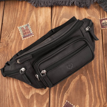 Saszetka męska skórzana klasyczna nerka biodrowa