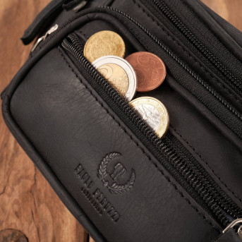 Saszetka męska skórzana klasyczna nerka biodrowa