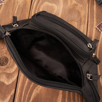 Saszetka męska skórzana klasyczna nerka biodrowa