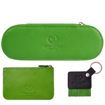 Etui na okulary, etui na klucze i breloczek zestaw prezentowy zielony