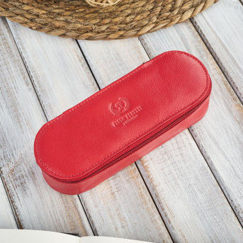 Etui na okulary, etui na klucze i breloczek zestaw prezentowy czerwony