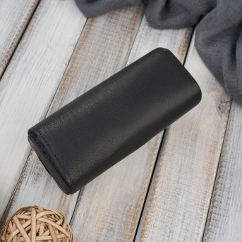 Etui na okulary, etui na klucze i breloczek zestaw prezentowy czarny