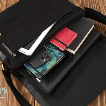 TORBA MĘSKA NA RAMIĘ DO SZKOŁY NA UCZELNIĘ VINTAGE T-20-BL