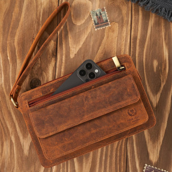 SASZETKA MĘSKA PAOLO PERUZZI VINTAGE SKÓRZANA SKÓRA T-26-HBR