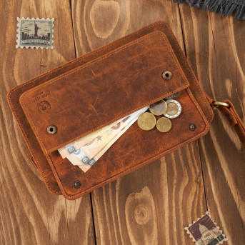 SASZETKA MĘSKA PAOLO PERUZZI VINTAGE SKÓRZANA SKÓRA T-26-HBR