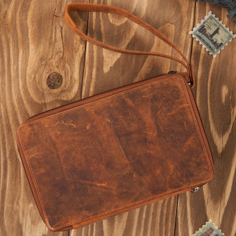 SASZETKA MĘSKA PAOLO PERUZZI VINTAGE SKÓRZANA SKÓRA T-26-HBR