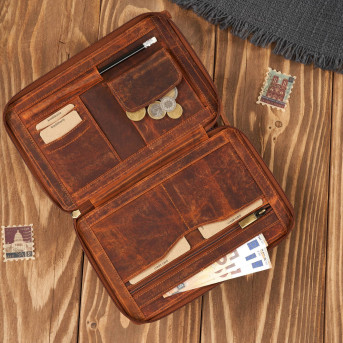 SASZETKA MĘSKA PAOLO PERUZZI VINTAGE SKÓRZANA SKÓRA T-26-HBR