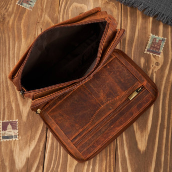 SASZETKA MĘSKA PAOLO PERUZZI VINTAGE SKÓRZANA SKÓRA T-26-HBR