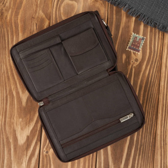 SASZETKA MĘSKA PAOLO PERUZZI KLASYCZNA BRĄZOWA SKÓRZANA SKÓRA T-26-BR