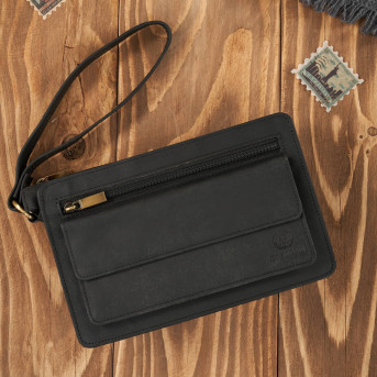 SASZETKA MĘSKA PAOLO PERUZZI VINTAGE SKÓRZANA SKÓRA T-26-HBL