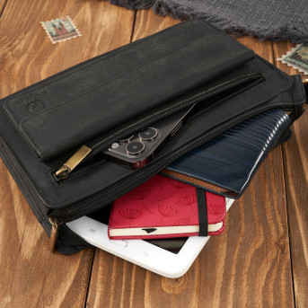 SASZETKA MĘSKA PAOLO PERUZZI VINTAGE SKÓRZANA SKÓRA T-26-HBL