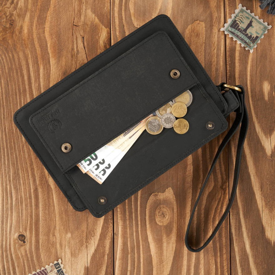 SASZETKA MĘSKA PAOLO PERUZZI VINTAGE SKÓRZANA SKÓRA T-26-HBL