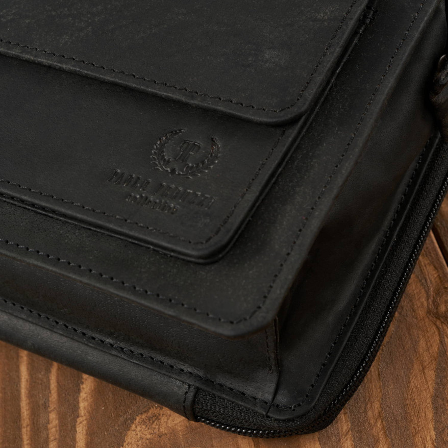 SASZETKA MĘSKA PAOLO PERUZZI VINTAGE SKÓRZANA SKÓRA T-26-HBL