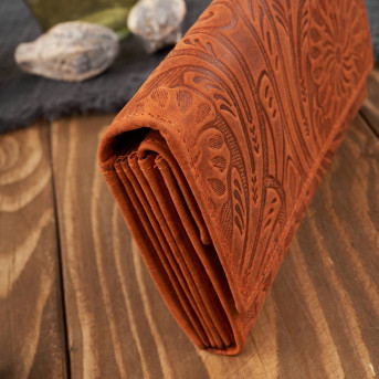 Portfel damski skórzany w kwiaty vintage T-108-HOR portfel damski duży Paolo Peruzzi RFID