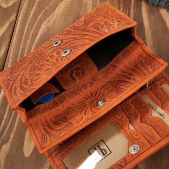 Portfel damski skórzany w kwiaty vintage T-108-HOR portfel damski duży Paolo Peruzzi RFID