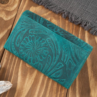 Portfel damski skórzany w kwiaty vintage T-108-HGR portfel damski duży Paolo Peruzzi RFID