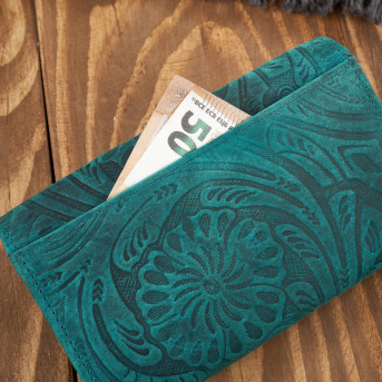 Portfel damski skórzany w kwiaty vintage T-108-HGR portfel damski duży Paolo Peruzzi RFID