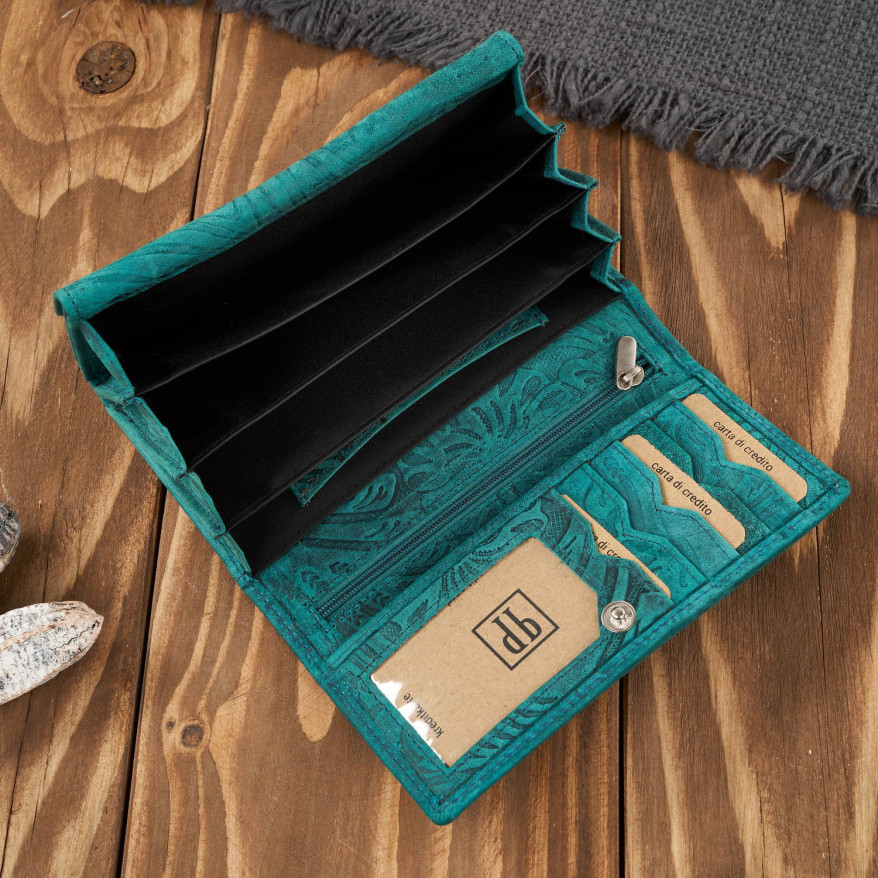 Portfel damski skórzany w kwiaty vintage T-108-HGR portfel damski duży Paolo Peruzzi RFID