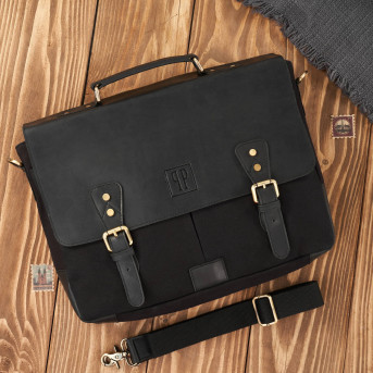 TORBA MĘSKA NA RAMIĘ CZARNA PAOLO PERUZZI VINTAGE T-07-BL