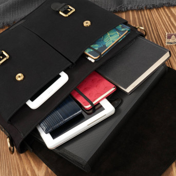 TORBA MĘSKA NA RAMIĘ CZARNA PAOLO PERUZZI VINTAGE T-07-BL