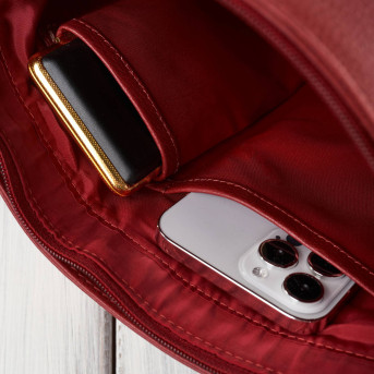 Torebka damska listonoszka skórzana na ramię czerwona Paolo Peruzzi