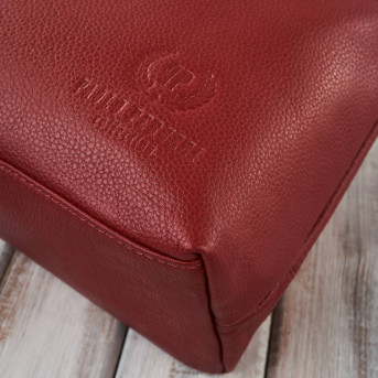 Torebka damska listonoszka skórzana na ramię czerwona Paolo Peruzzi