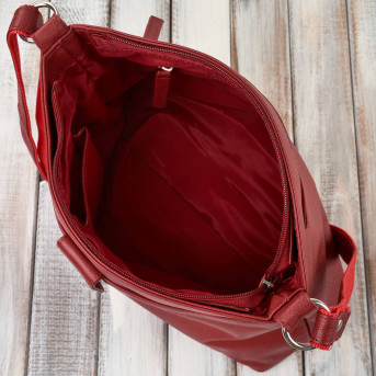 Torebka damska listonoszka skórzana na ramię czerwona Paolo Peruzzi