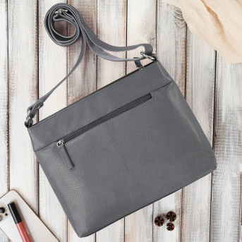 Torebka damska listonoszka skórzana na ramię szara Paolo Peruzzi