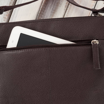 Torebka damska listonoszka skórzana na ramię brązowa Paolo Peruzzi