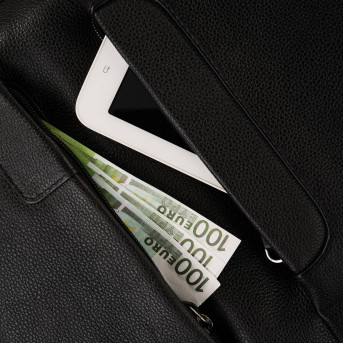 Torba męska skórzana na ramię na laptopa do pracy czarna Paolo Peruzzi