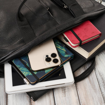 Torba męska skórzana na ramię na laptopa do pracy czarna Paolo Peruzzi