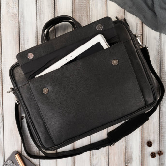 Torba męska skórzana A4 na laptopa podróżna na walizkę Paolo Peruzzi E-25-BL
