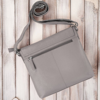 Torebka damska skórzana na ramię szara listonoszka Paolo Peruzzi E-28-GR