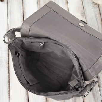 Torebka damska skórzana na ramię szara listonoszka Paolo Peruzzi E-28-GR